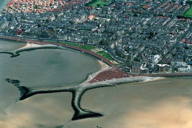 Fantastic aerial shot of Morecambe West End and the Battery from 1998