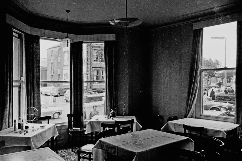 A view of West End Road from an old guesthouse dining room.