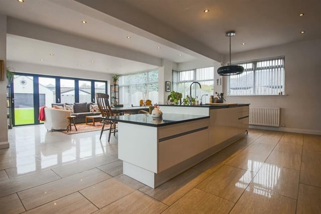 The open plan kitchen, living and dining space is a major feature of the property.