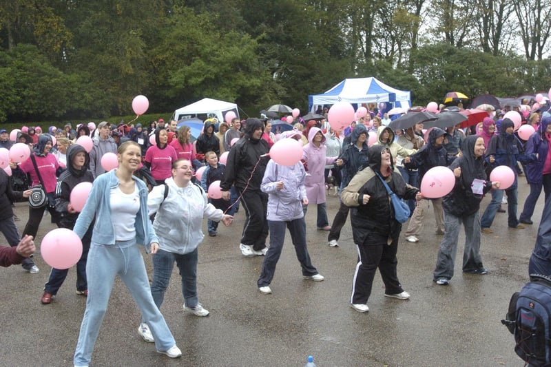 An aerobics workout before the 'All Walk Together' event at Williamson Park, Lancaster.