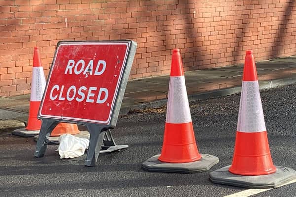 Oxcliffe Road is closed for three days for United Utilities works. Picture by FRANK REID