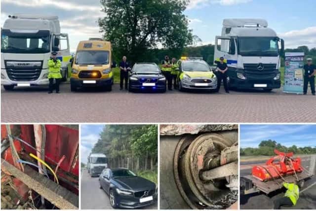 Operations using a HGV to target driving offences have been conducted during the past two months in Cumbria, with hundreds of offences dealt with. Picture from Cumbria Police.