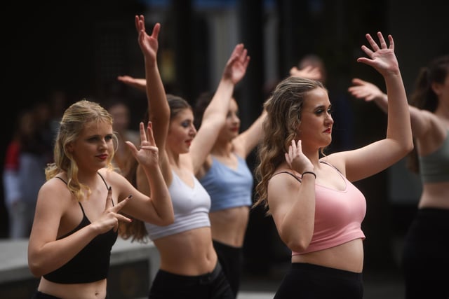 Laura Sandham School of Dance perform at the Summer of Rewind music event in Market Square, Lancaster. Picture by Daniel Martino.