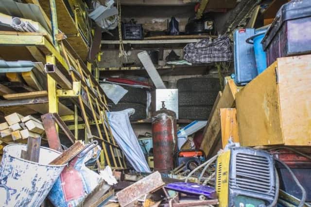 Hoarding can look like this, with lots of items stored in no particular order. Picture from Lancashire Fire and Rescue Service.