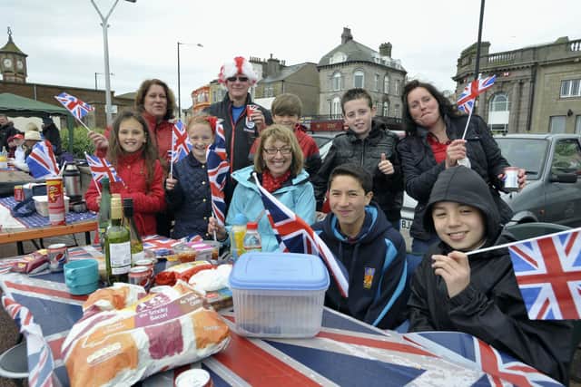 Families take part in the Jubilee street party attempt on Morecambe promenade in 2012.