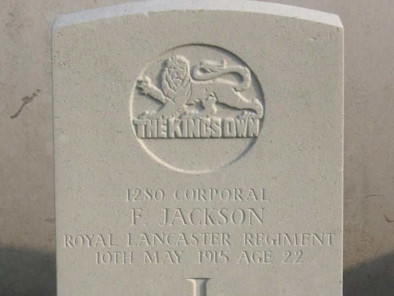 Frank Jackson's headstone in the Bailleul cemetery. Photo: Shaun Corkerry
