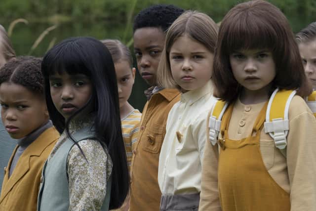 The alien children from Sky's new adaptation of John Wyndham's classic science fiction novel, The Midwich Cuckoos