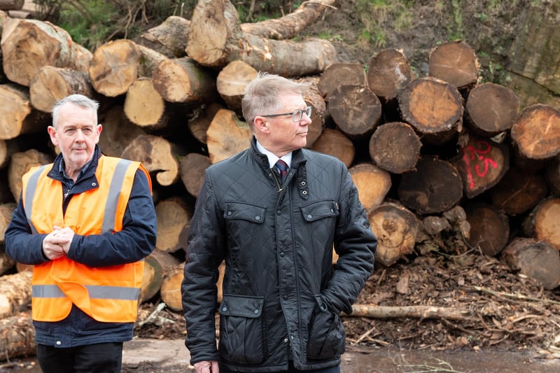 Morecambe MP David Morris is shown around Logs Direct by director Stephen Talbot after officially opening one of the largest wood drying kilns in the UK.