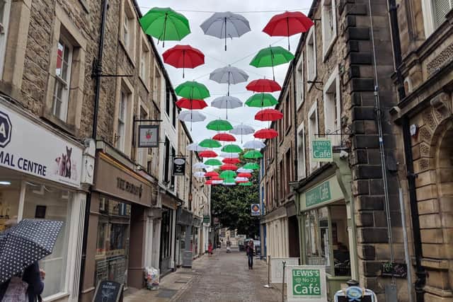 An umbrella canopy in New Street, Lancaster, for a previous Festa Italia, which this year takes place from May 21 to 29.