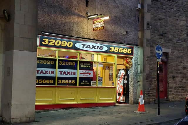 The 32090 taxi rank in Church Street, Lancaster.