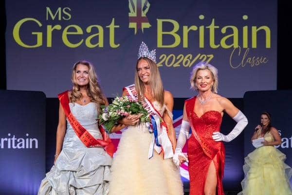 Victoria Dodd (right) with other beauty contestants at the Miss GB Classic Final. Victoria came in the top 3 contestants.
