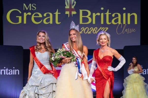 Victoria Dodd (right) with other beauty contestants at the Miss GB Classic Final. Victoria came in the top 3 contestants.