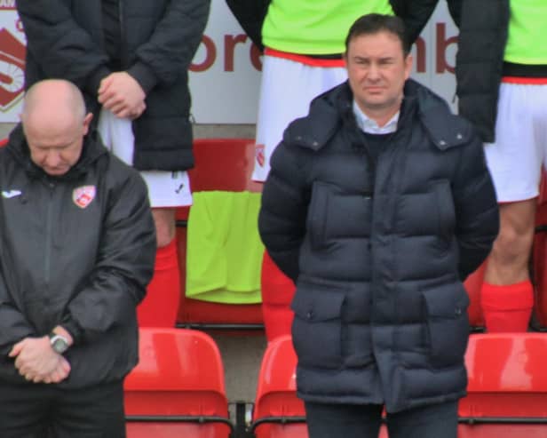 Derek Adams (right) has spoken about Martin Foyle's departure as head of recruitment