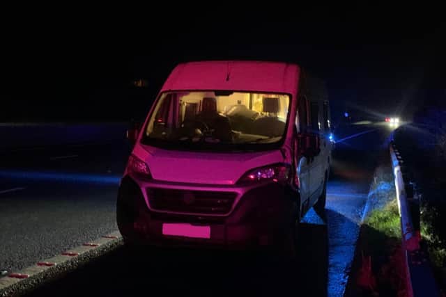 Police arrested the driver of this vehicle after he was found to be three times over the drink drive limit with three young children in the van.