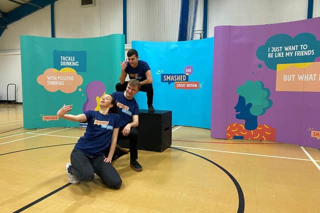 The 'Smashed' theatre production visits schools in Lancaster and Morecambe this week.