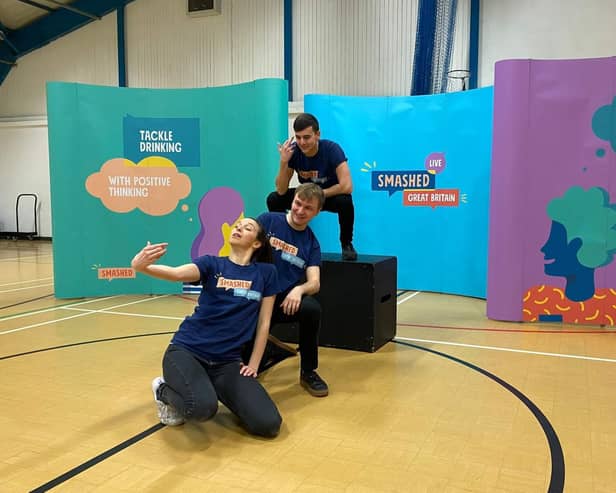 The 'Smashed' theatre production visits schools in Lancaster and Morecambe this week.