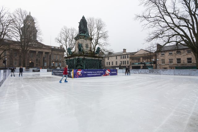 The ice skating rink at Dalton Square in Lancaster.
