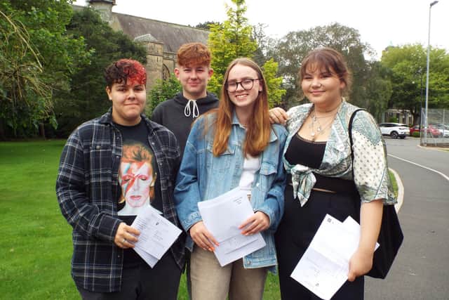Clay Lowry, Jack, Nell Williams and Zofia Kowalska are delighted with their GCSE results. Jack, Nell and Zofia are enrolling into Ripley Sixth Form while Clay is moving on to Cardinal Newman College.