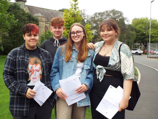 Clay Lowry, Jack, Nell Williams and Zofia Kowalska are delighted with their GCSE results. Jack, Nell and Zofia are enrolling into Ripley Sixth Form while Clay is moving on to Cardinal Newman College.