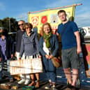 Supporters of the Campaign for Nuclear Disarmament gathered on Millenium Bridge in Lancaster on Saturday evening.