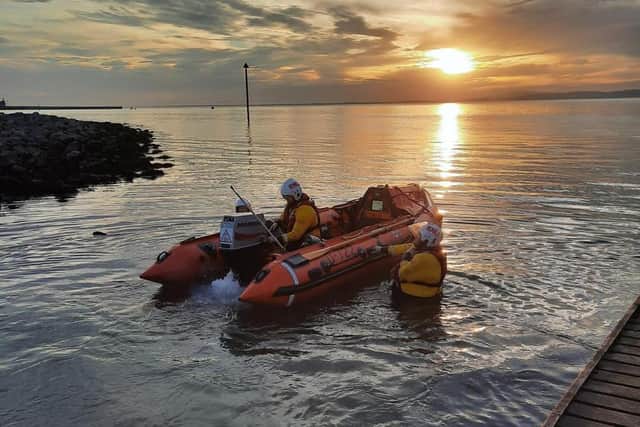 Morecambe inshore lifeboat was tasked to a boat north of the stone jetty in Morecambe to a man with chest pains struggling to speak.