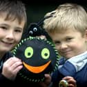 Sam and Josh Hattersley from Morecambe at a city council Halloween arts and crafts session in Happy Mount Park.