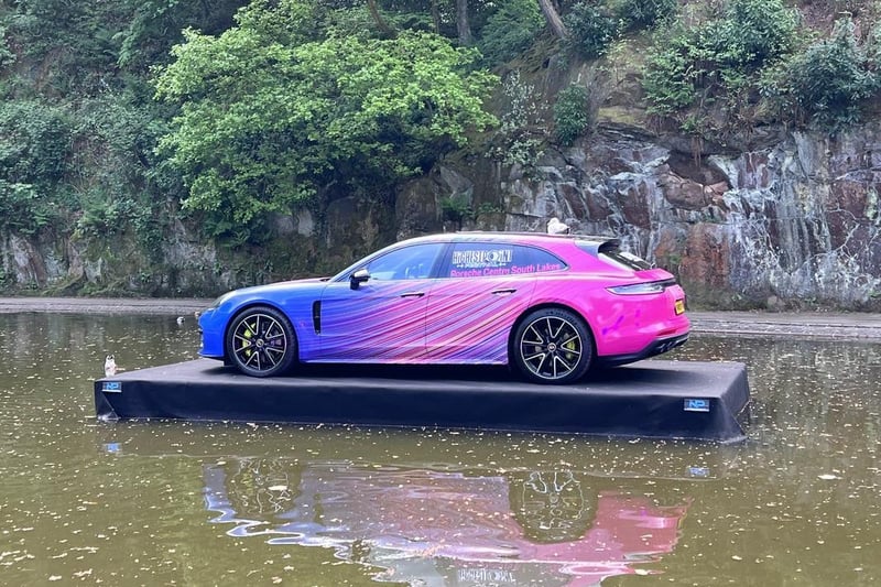 With Porsche as the festival’s main sponsor, the team decided to stick one on the lake. Mad.