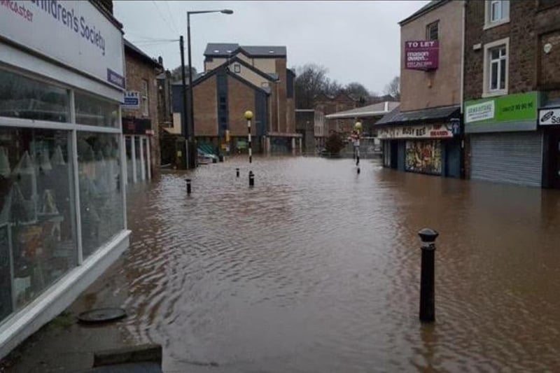 Flooding in Lancaster's Damside Street.