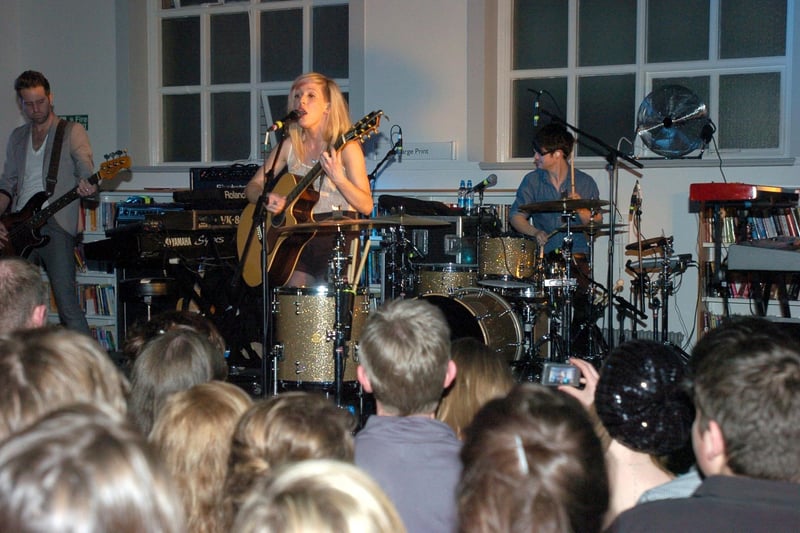 Ellie Goulding during her performance at Lancaster Library.