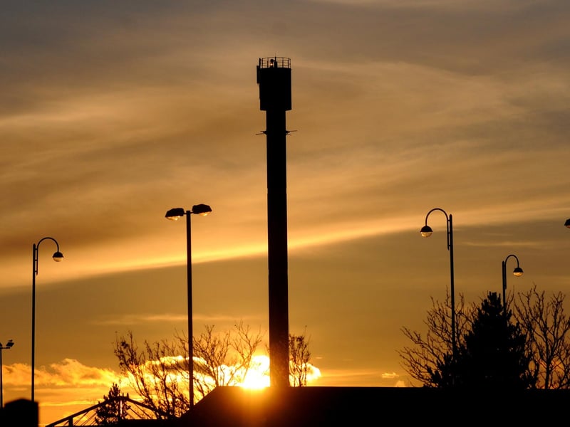 The Polo Tower at sunset.