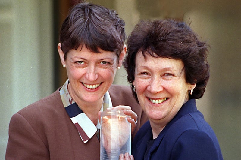 Our Lady's High School teachers Alice Robinson and Jeannette Dillon who won the north west final of the Teacher of the Year Awards in 1999.
