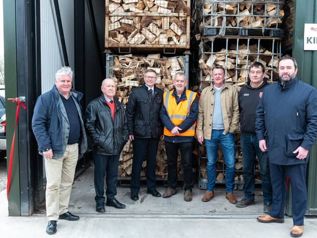 The official opening of one of the largest wood drying kilns in the UK at Logs Direct in Halton.