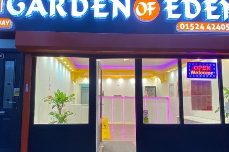 Garden of Eden on Regent Road, Morecambe, has a current 5 star rating.