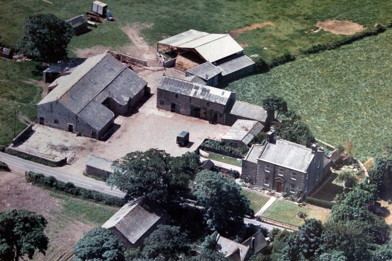A 1974 aerial view of Wallings Farm at Garstang Road, Cockerham.