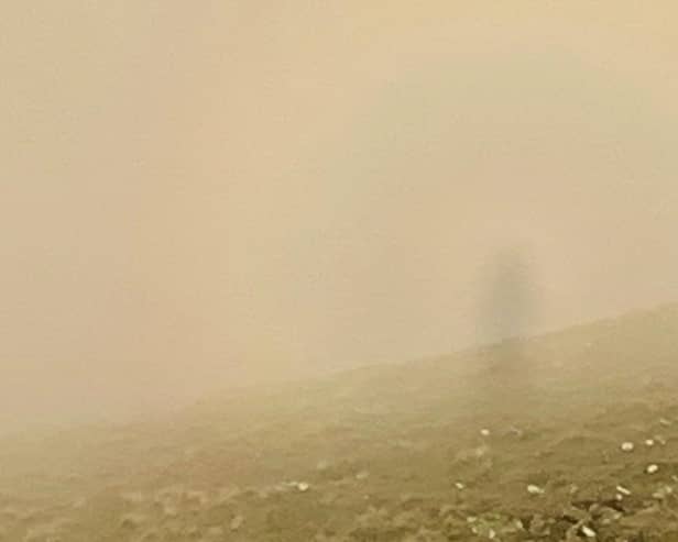 The Brocken spectre Chris Randall spotted while walking in the Lake District, Cumbria.