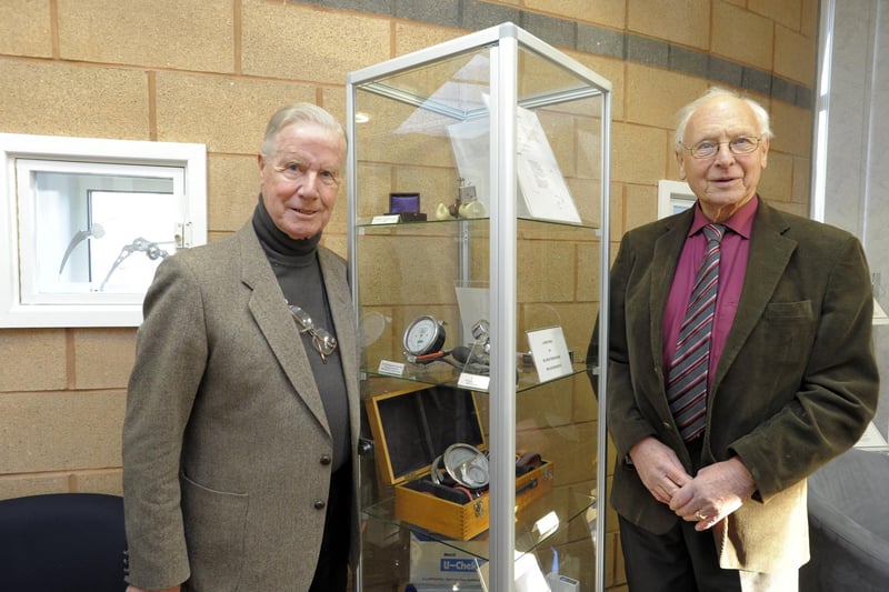 Dr Miles Rucklidge and Dr John Carne with some of the medical items on display in the Education Centre at the Royal Lancaster Infirmary.