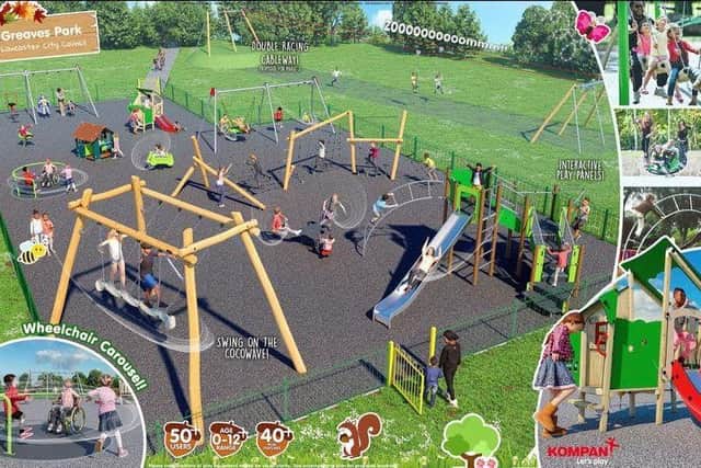 The plans for Greaves Park play area.