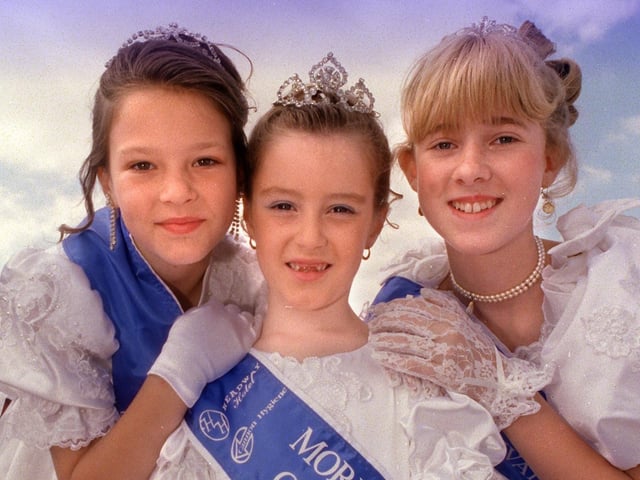 Lighting up the grand parade at Morecambe Carnival are from left, Leanne Monks, Princess; Charlotte Halbard, Rosebud and Ashleigh Hirst, Rose Queen.