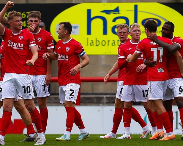 Morecambe hope they will have something to celebrate against Stockport County tomorrow Picture: Jack Taylor