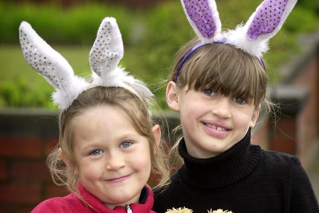 West View Community Centre in Fleetwood hosted an Easter Fun Day in 2003. Pictured are Stephanie Franklin, seven, and Amy Mosson, eight