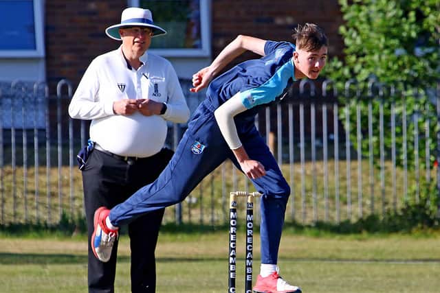Lancaster's Thayne Nel took two wickets and hit 28 against Morecambe Picture: Tony North