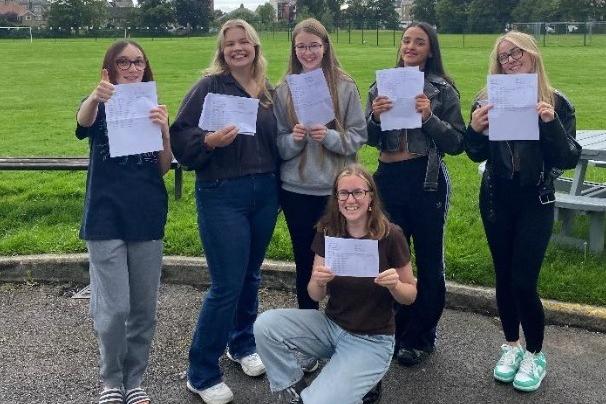 Ellen, Issy, Amelia, Jazmine, Kady-Rose and Susie celebrate their outstanding GCSE results, which are testament to their hard work over the past five years at Morecambe Bay Academy.