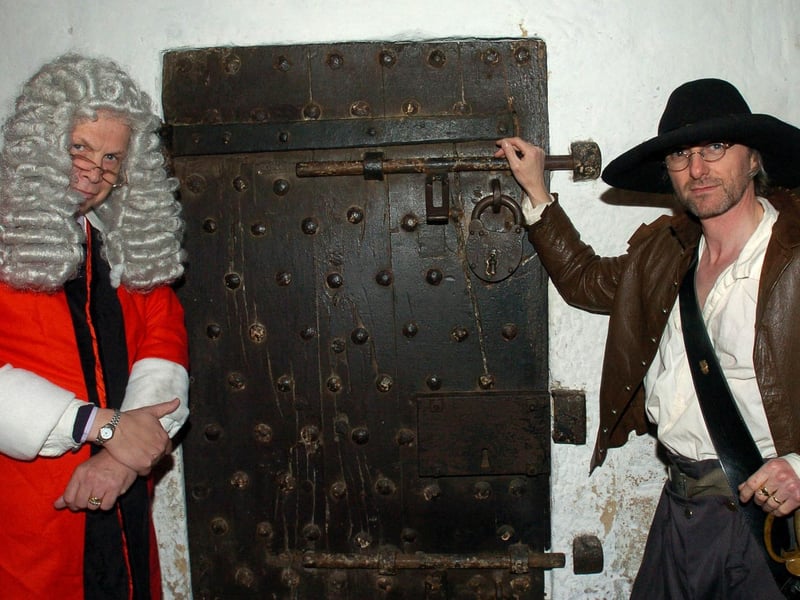 The Judge (Graham Kemp) and Ha'penny The Jailer (Colin Penny) who were conducting a Halloween themed tour of Lancaster Castle.
