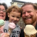 The Myles family enjoy an ice cream during a holiday in Morecambe. Picture by Fiona Myles.