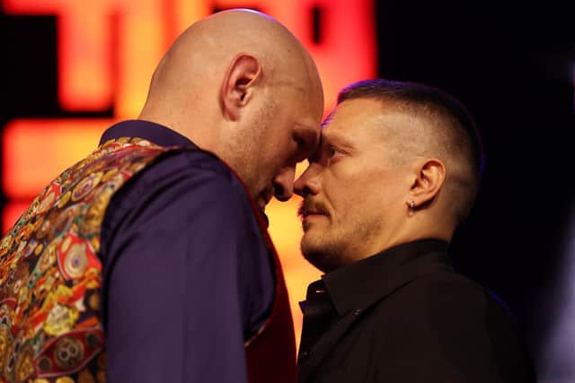 Tyson Fury and Oleksandr Usyk will now fight in May Picture: Alex Pantling/Getty Images
