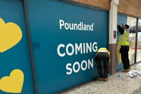 Signs have gone up in the former Home Bargains in the Arndale Centre in Morecambe saying 'Poundland coming soon.' Picture by Catrina Wilson.