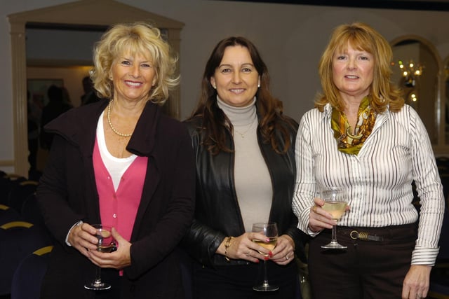 Sarah Blackamore, Alison Metcalf and Paula Blundell are pictured at the Crofters when Grand National trainer Jenny Pitman gave a talk there in 2010