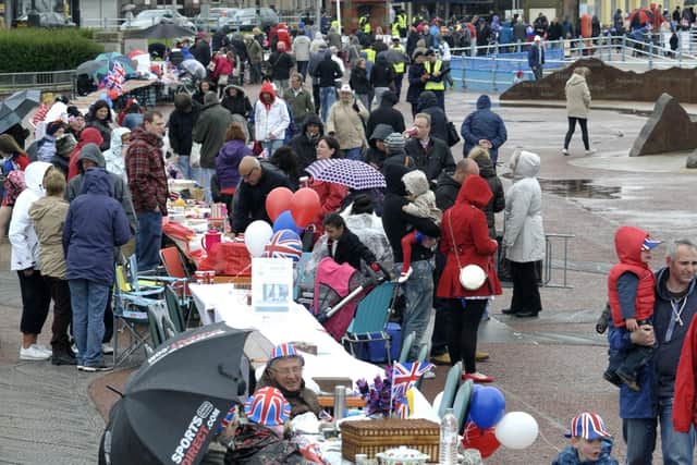 Part of the Jubilee street party attempt on Morecambe promenade in 2012.
