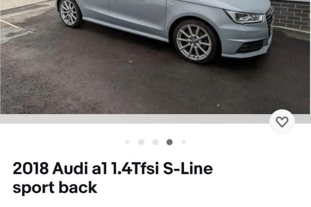 Paula Ardron-Gemmell says this eBay listing is a scam using her business' good name to reassure victims that the car sale is real