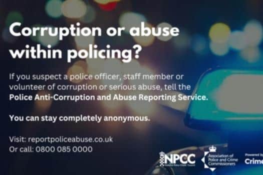 Report corrupt or abusive police officers on new Crimestoppers line.